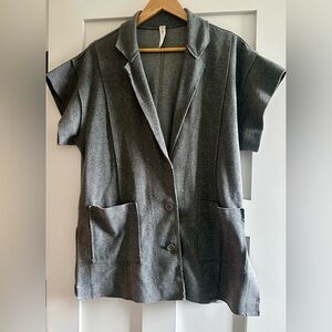 Anthropologie Daily Practice short sleeve gray jacket